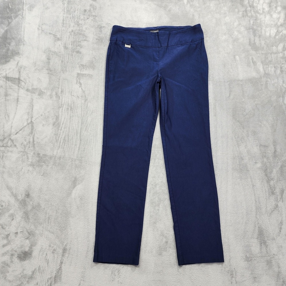 Soho Apparel Ltd. Pants Womens L Blue Ponte Pull On Slim Stretch Office Casual